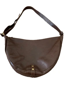 IL BISONTE Large Dark Brown Crescent Shoulder Bag in Excellent Condition - Picture 1 of 7