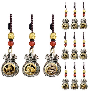 Wealth Bag Keychain Pendant Car Key Ring Feng Shui Charm Bag Purse Decoration - Picture 1 of 24