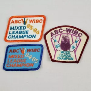 Tre distintivi toppe bowling campione lega mista ABC WIBC vintage anni 80 90 - Foto 1 di 4
