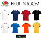 Fruit of the Loom RINGER 100% Cotton Plain Tee shirt T Shirt two tone lycra neck