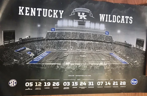 2015 KENTUCKY WILDCATS FOOTBALL POSTER SCHEDULE NEW COMMONWEALTH STADIUM PHOTO Cover