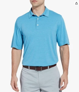 Walter Hagen Men's Essential Texture Stripe Golf Polo(Niagara Blue,Small) - Picture 1 of 1