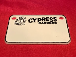 Vintage Cypress Gardens Florida Souvenir Plastic Mini Name Plate Water Ski  - Picture 1 of 4