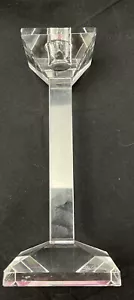 Oleg Cassini Kristall Kerzenständer Simon Designs 8” hoch 3,25” quadratischer Sockel signiert - Bild 1 von 6