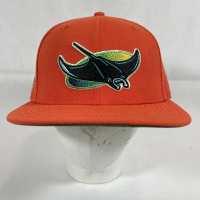 New Era 59Fifty TAMPA BAY RAYS ORANGE 1998 Inaugural Patch FITTED HAT 7 1/4" - Image 1 of 4