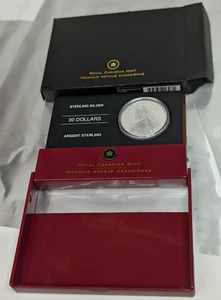 Moneda de 30 dólares de plata esterlina de colección de la Casa de la Moneda Real Canadiense en caja y estuche - Imagen 1 de 7