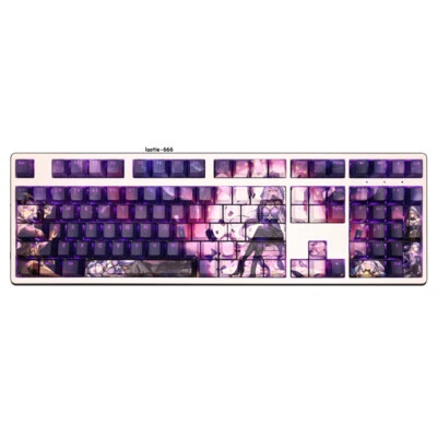 Honkai Star Rail Black Swan Keycaps Dye-sub PBT 108 Keys for Cherry MX Keyboard - Image 1 of 4