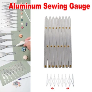 Aluminum Expanding Sewing Gauge Button Guide Spacing Device for Buttons Pleats - Picture 1 of 14