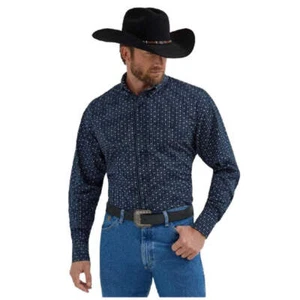 112356594 Wrangler Herren George Strait Collection L/Arm Hemd Navy Arrowhead - Bild 1 von 9