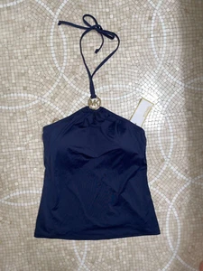 Michael Kors Navy Logo Tankini Badeanzug Oberteil Damen Neu mit Etikett - Bild 1 von 4
