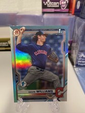 2021 Bowman Draft 1st Edition Sky Blue Foil Gavin Williams #BD-93