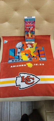 Super Bowl 57 LVII Kansas City Chiefs Rally Towel,Confetti & souvenir ticket Cover