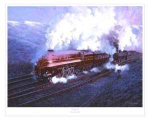 6229 Herzogin von Hamilton Krönung Scot LMS Dampfeisenbahn John Austin Kunstdruck - Bild 1 von 1