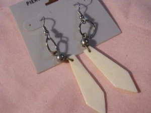 Carved Drop Stone Dangle Earrings  #FJW306 - Picture 1 of 3