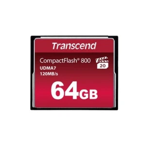 Transcend 64GB Compact Flash 800x UDMA 7 Memory Card, TS64GCF800 - Picture 1 of 2