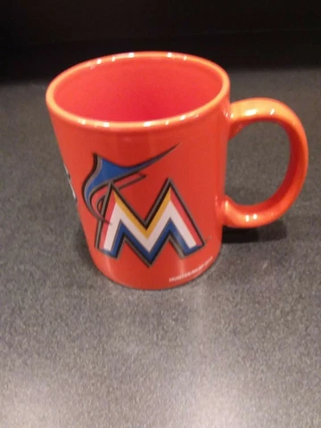 MIAMI MARLINS OLD LOGO ORANGE COFFEE CUP MUG 10 OZ EUC EXCELLENT CONDITION EUC Cover