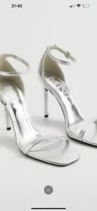 Mango Silver Heels Size 7 - Picture 1 of 1