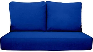 RSH Décor Indoor Outdoor Deep Seating Loveseat Cushion Set, Royal Cobalt Blue - Picture 1 of 5