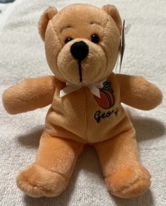 2001 Symbol State of Georgia Peach Bear Plush 8" New Old Stock - Picture 1 of 6