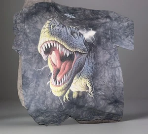 Vintage style The Mountain dinosaur T rex animal tie dye gray youth XL shirt - Picture 1 of 4