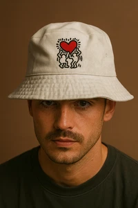Keith Haring Fischerhut zum Wenden | nie getragen 60 cm (L/XL) - Bild 1 von 5