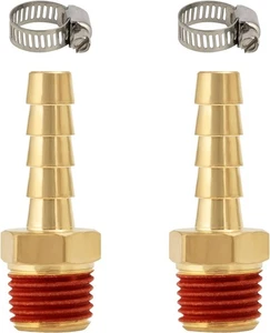 SUNGATOR 2-Pack 1/4'' Barb × NPT Male, Gold  - Picture 1 of 7