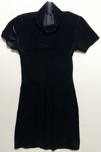 Sacsee L.A. U.S.A Navy Blue Velvet Turtleneck Dress Girls Youth Size Small - Picture 1 of 10