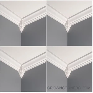 4 crown molding blocks.  Fits 5 1/4" molding. - Picture 1 of 6