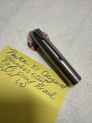 ORIGINAL Parker 51 Tapa Clip Corto Perla Joya Acero Inoxidable Como Nuevo (y) Foto 1 de 4