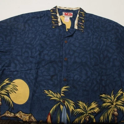 Camisa Malibu Dreams Para Hombres Grande Hawaiana Playa Surf Gráfico Cuello Lazo Años 90 Foto 1 de 4