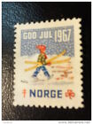 Vignette Poster Stamp God Jul 1967 Skischuhe Norway