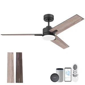 52in Smart Ceiling Fan with LED Lights Remote,Quiet DC Motor,Voice Control vi... - Picture 1 of 7