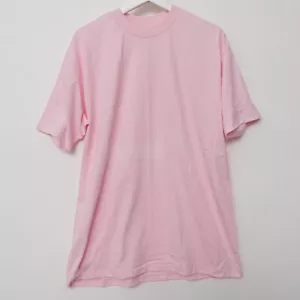 Vintage Hanes Fifty Fifty Pretty Pink Single Stitch Blank T shirt XL Made in USA - Picture 1 of 13