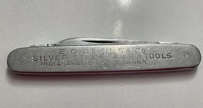 Raro EC Atkins Plata Acero Sierras y Herramienta Ulster Knife Co Cuchillo de Bolsillo Publicidad Foto 1 de 4
