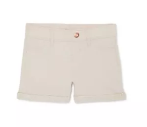 Pantaloncini Wonder Nation French Terry da bambina taglia XS kaki vita regolabile pull-on - Foto 1 di 6