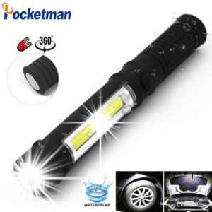 Super Bright 5500LM COB+LED Flashlight Mini Portable Magnetic Base Torches AAA