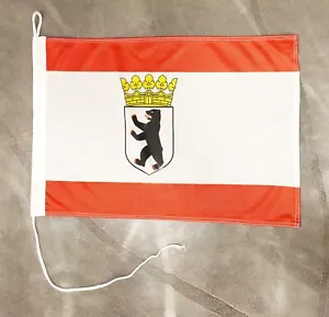 Fahne Flagge Berlin mit Bär und Krone - Bootsfahne - 30 x 45 cm - Bild 1 von 3