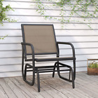 Garden Glider Chair Brown - Comfortable Outdoor Rocking Chair With Gliding Funct