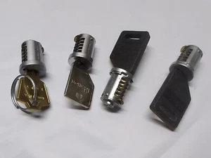 Lot of 4 Teknion ( Wesko / Fenco ) Tubular Wafer Locks w/ Keys For File Cabinets - Picture 1 of 2