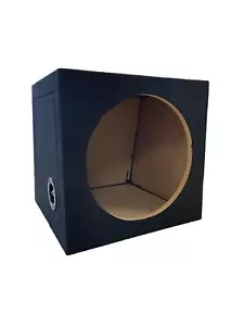 12" Sealed Empty Sub Box Subwoofer Enclosure 30L MDF Black Carpted Boom Bass Box - Picture 1 of 6