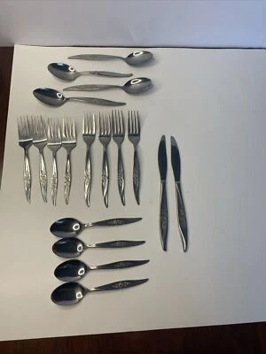 Столовые приборы AVONROSE Hanford Forge из нержавеющей стали 22 штуки салат ужин чайная ложка суп - Изображение 1 из 4