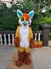 Halloween Long Fursuit Husky Dog Yellow Brown Furry Costume Suit Cosplay Outfit
