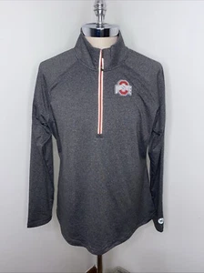 Ohio State Buckeyes OSU grau REd 1/4 Zip Pullover Shirt Damen XXL Langarm - Bild 1 von 7