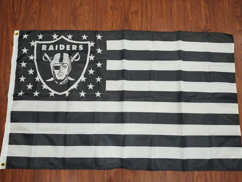 Raiders 3x5 American Flag. US seller. Free shipping within the US Cover