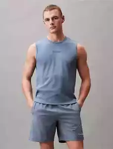 Calvin Klein Hombre Azul Moderno Deportivo Malla Camiseta Sin Mangas Talla M - Imagen 1 de 7