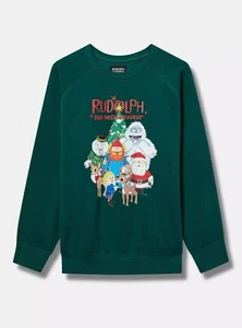 Sudadera Torrid Rudolph Verde Polar Nueva Con Etiquetas Nueva 5X - Imagen 1 de 9