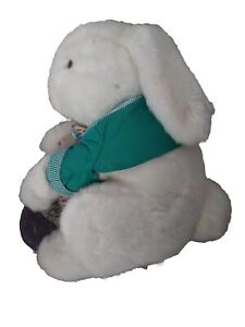 Vintage 1995  Easter Bunny Peter Cottontail Plush Rabbit With Basket Tags 12"