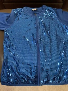 Quacker Factory Woman's Sequin Zippered Top/Jacket - Picture 1 of 8