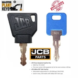 Juego de llaves de encendido para equipo pesado JCB, tapa de encendido y DEF 701/45501 334/D7450 - Imagen 1 de 1