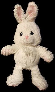 Precious Moments White Bunny Rabbit Plush 2001 Carrot Lovey Cream Pink Patchwork - Picture 1 of 5